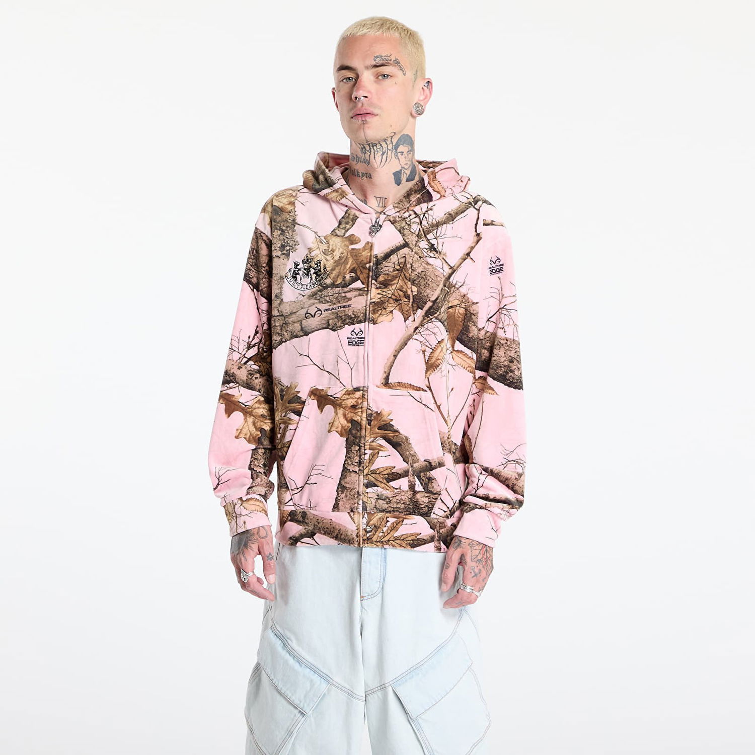 Sweatshirt Pleasures PLEASURES Realtree Velour Hoodie Lyserød | P25JC001-PINK, 0