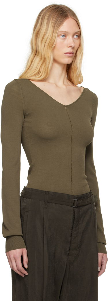 Sweater LEMAIRE Lemaire Wide V-Neck Top Grøn | TO1362 LK1038, 1