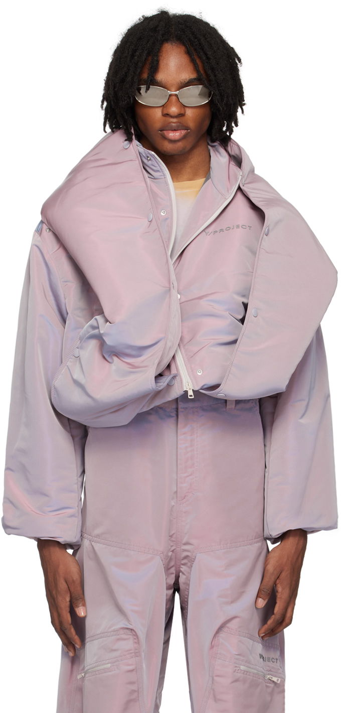 Puffer jakke Y/PROJECT Purple Snap Off Puffer Jacket Lilla | 103JA001