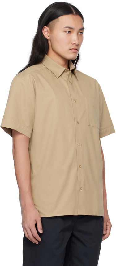 Skjorte A.P.C. Ross Short-Sleeve Shirt Beige | COGZR-H12541, 1