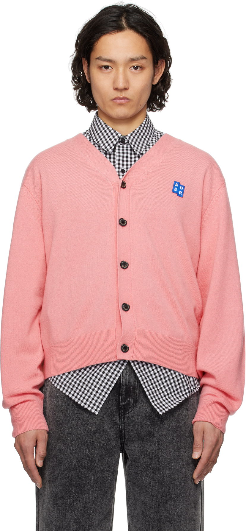 Sweater ADER ERROR ADER error TRS Tag 01 Cropped Cardigan Lyserød | BO42FYKT0701PK