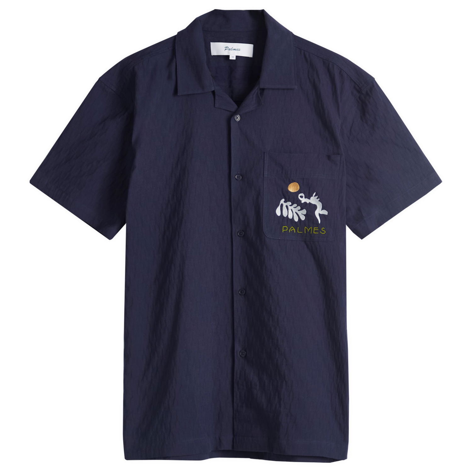 Skjorte Palmes Palmes Garden Short Sleeve Shirt Mørkeblå | P30-0034-660, 0