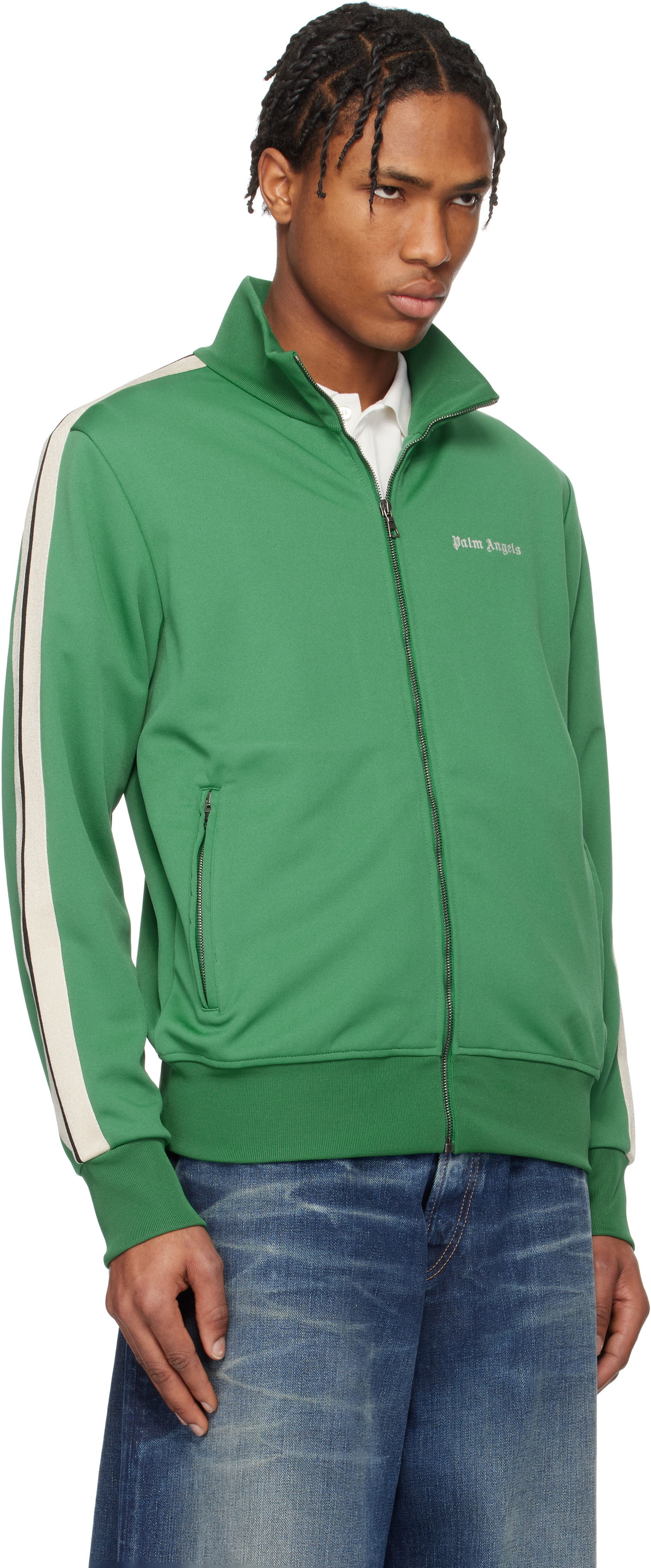 Træningsdragt Palm Angels Palm Angels Embroidered Logo Track Jacket Grøn | PMBD058S25FAB0015703, 1