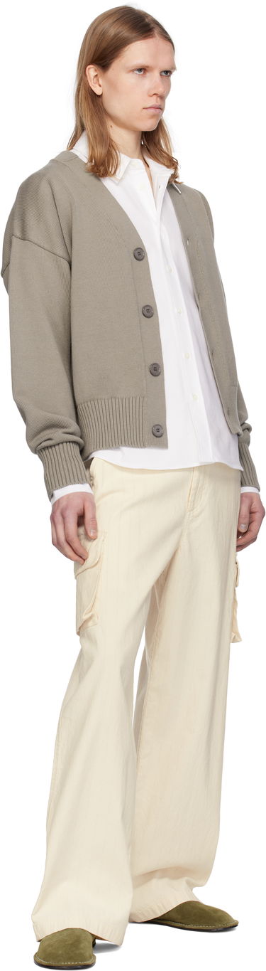 Sweater AMI AMI Paris Cotton Wool Embroidered Cardigan Grøn | HKC163.KN0063, 3