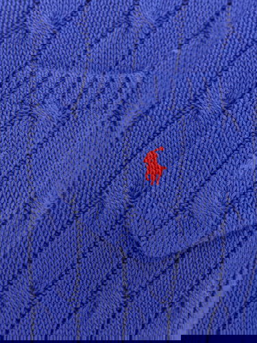 Sweater Polo by Ralph Lauren Women's Cable-Knit Cotton Sweater with Pocket by Polo Ralph Lauren Blå | 211895379013, 2