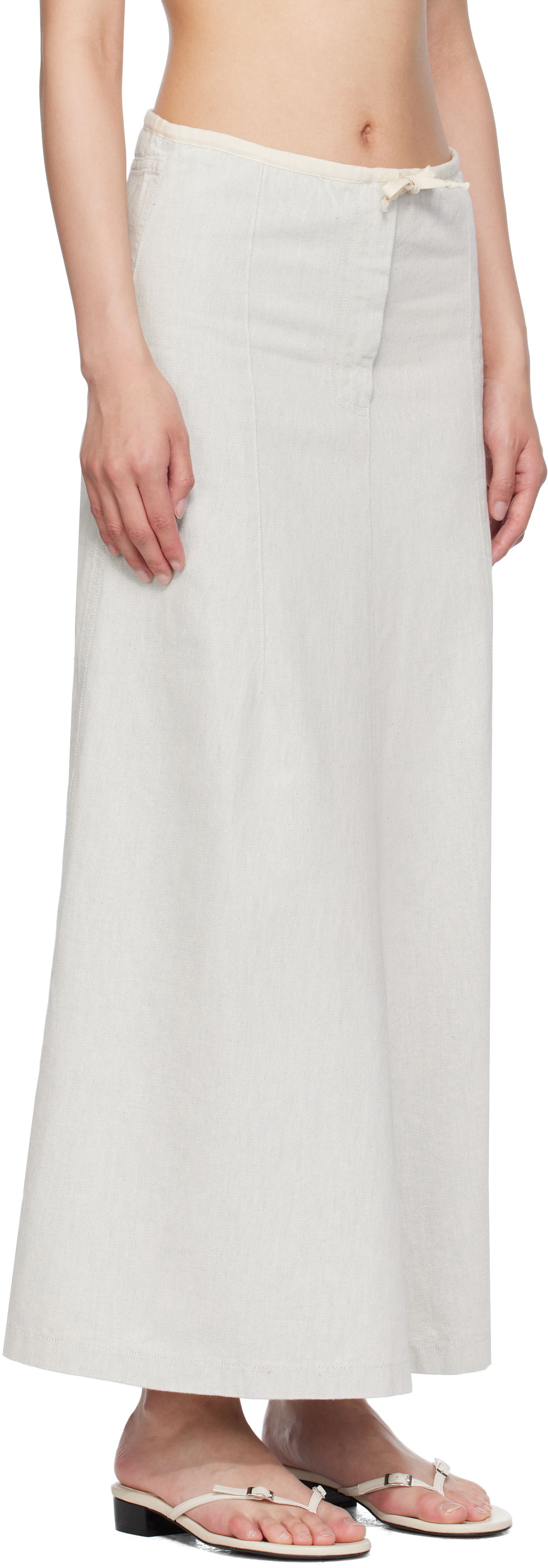 Nederdel Baserange Baserange Arthur Denim Maxi Skirt Hvid | SKAR-DE-SU25, 1