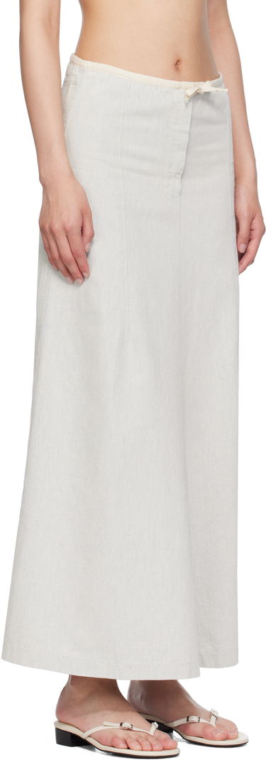 Nederdel Baserange Baserange Arthur Denim Maxi Skirt Hvid | SKAR-DE-SU25, 1