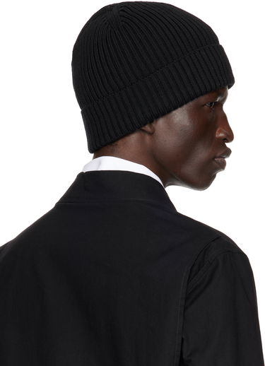 Beanie Ann Demeulemeester Ribbed Knit Beanie Sort | 2402-U-HT17-KN045-099, 2
