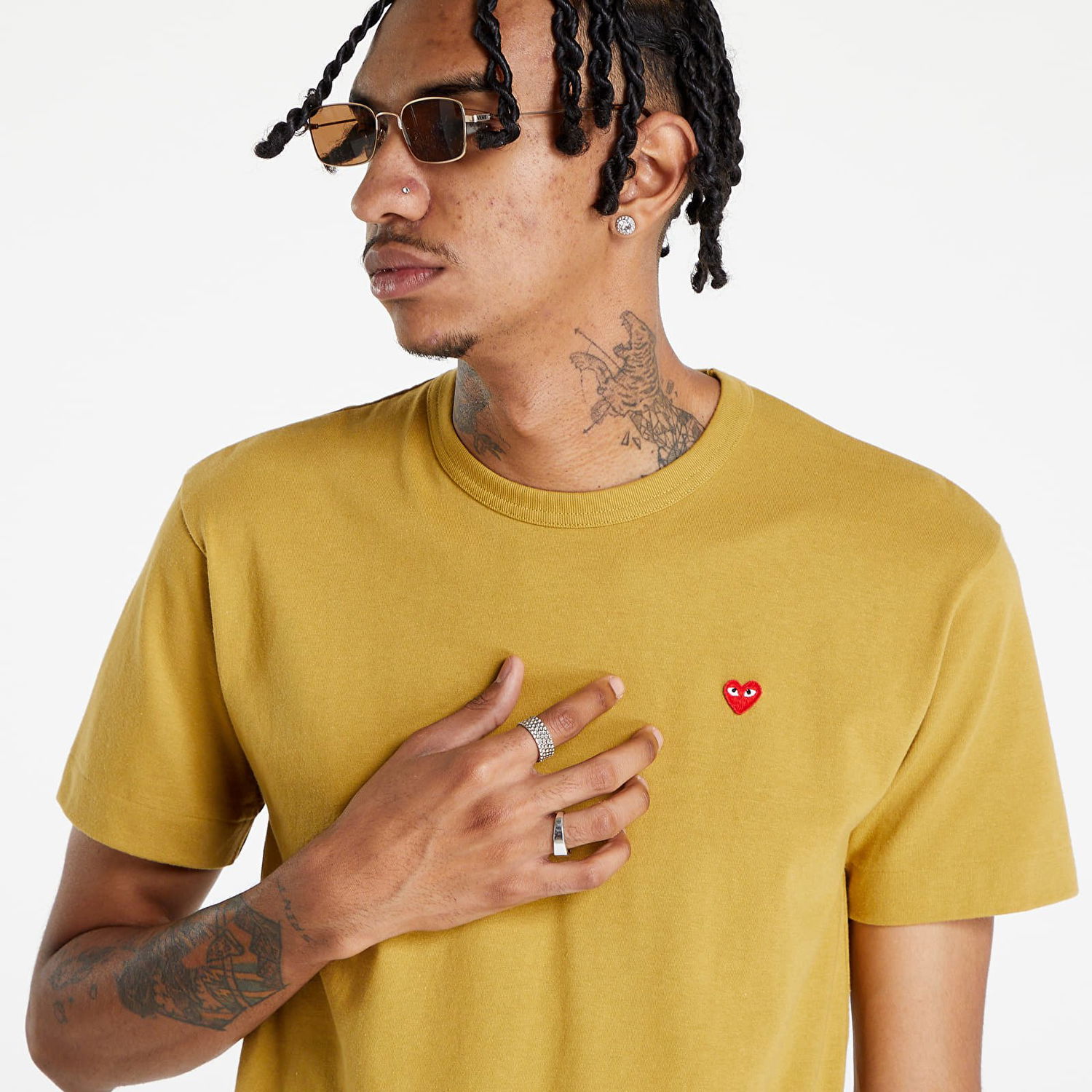 T-shirt Comme des Garçons PLAY Heart Logo Tee UNISEX Brun | AZT314 olive, 0