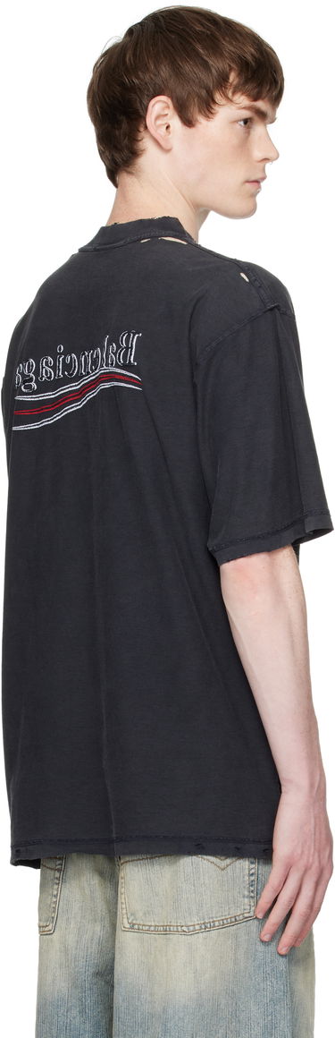 T-shirt Balenciaga Balenciaga Political Campaign Inside-Out T-Shirt Sort | 830247TSVF39668, 2