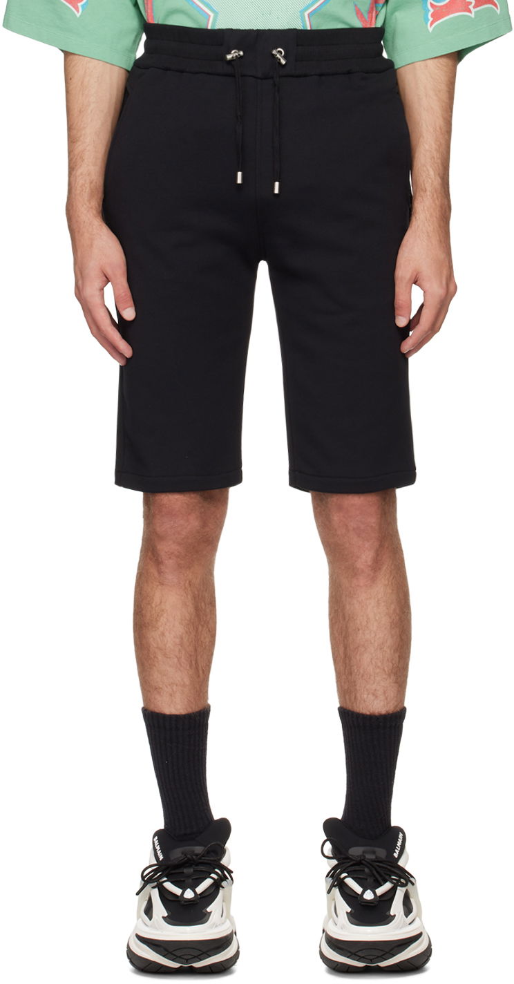 Shorts Balmain Flocked Shorts Sort | CH1OA003BB04