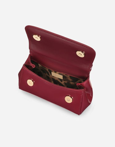 Håndtaske Dolce & Gabbana Dolce & Gabbana Mini Sicily Leather Handbag Rød | BB7504A147180343, 3