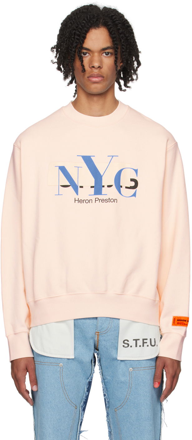 Sweatshirt HERON PRESTON 'NYC' Censored Sweatshirt Lyserød | HMBA020F23JER0093046, 0