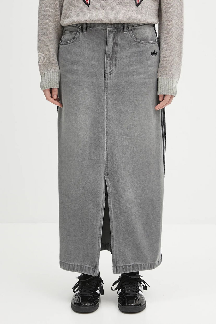 Nederdel adidas Originals adidas Originals Denim Maxi Skirt Grå | JW2659