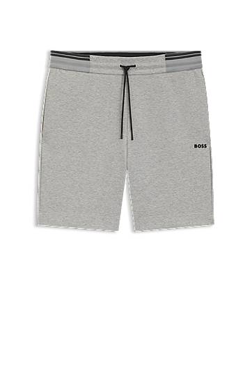 Shorts BOSS BOSS Cotton-Blend Shorts with Stripe Details Grå | 50543091, 0