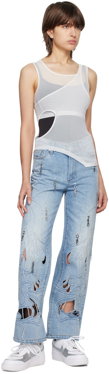 Jeans Feng Chen Wang Feng Chen Wang Phoenix Cutout Jeans Blå | FUS15TR13, 3