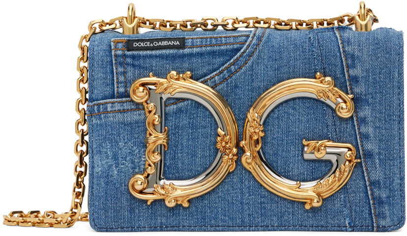 Håndtaske Dolce & Gabbana Blue Patchwork Denim Bag Blå | BB6498 AO621