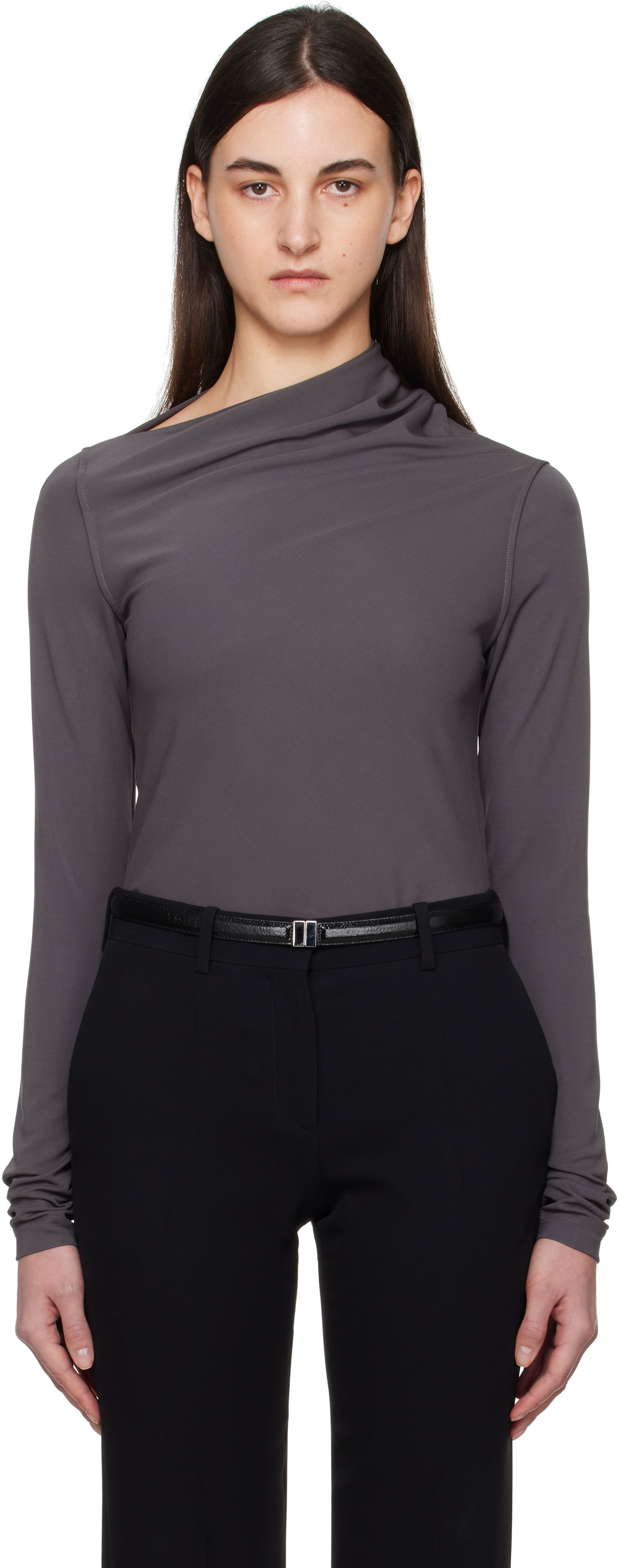 T-shirt TOTEME TOTEME Draped Jersey T-Shirt Grå | 251-WRT4462-FB0162, 0