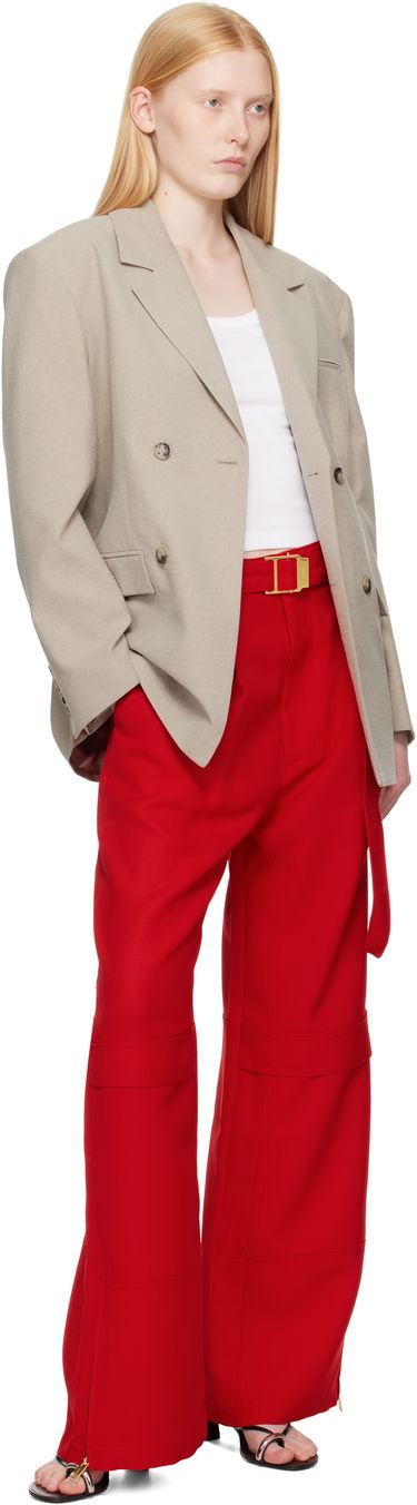Bukser AMI AMI Paris Wool Cargo Pants Rød | FTR307.WV0068, 3
