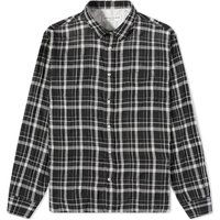 Skjorte Officine Générale Officine Generale Lipp Japanese Cotton Check Shirt Sort | S23-MSHI-009, 1