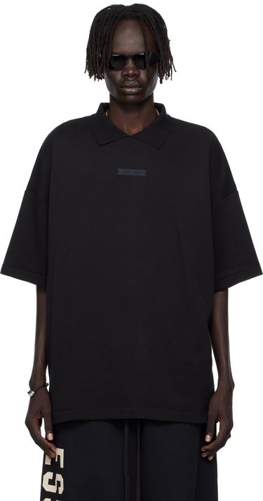 Polo skjorte Fear of God ESSENTIALS 90s Fit Piqué Polo Sort | 125SP254400F, 0
