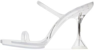 Skopleje Amina Muaddi Amina Muaddi Brito Transparent Heeled Slingback Sandals Hvid | 11S333532BRI, 2