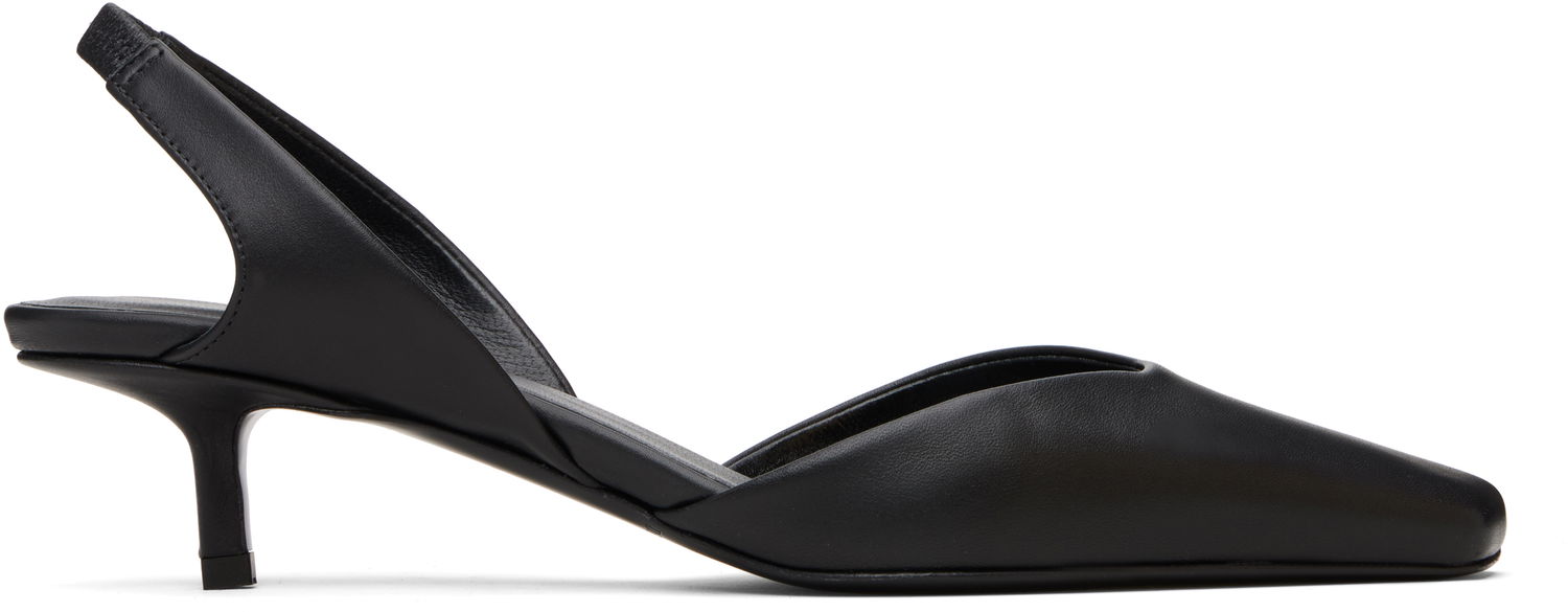 Skopleje Loulou de Saison Loulou de Saison Akila LDS Leather Slingback Heels Sort | AKILA LDS, 0