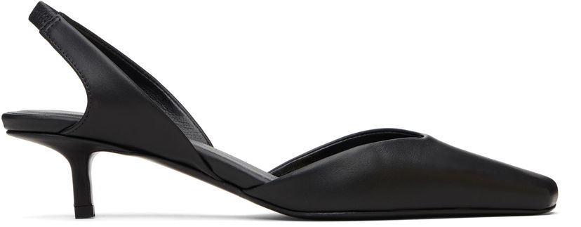 Skopleje Loulou de Saison Loulou de Saison Akila LDS Leather Slingback Heels Sort | AKILA LDS