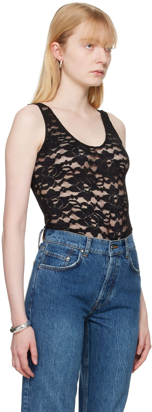 Tanktop Anine Bing Anine Bing Alysha Lace Bodysuit Sort | A-10-9221-009, 1