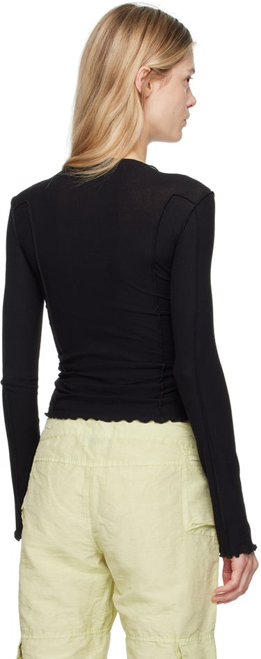 T-shirt Baserange Long Sleeve Lettuce Edge T-Shirt Sort | TTML-RB-000, 2