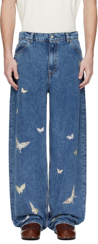 Jeans OUR LEGACY Our Legacy Vast Cut Butterfly Embroidered Jeans Blå | M2255VCI, 0