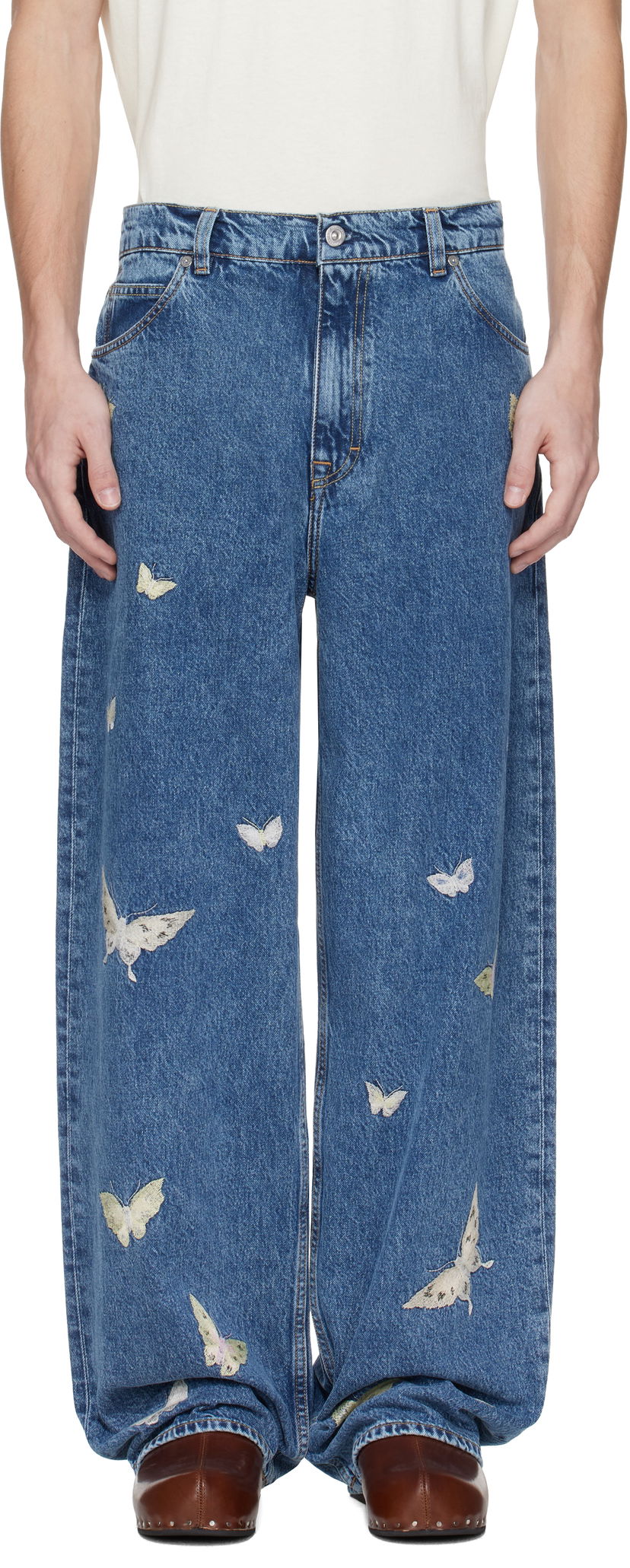 Jeans OUR LEGACY Our Legacy Vast Cut Butterfly Embroidered Jeans Blå | M2255VCI
