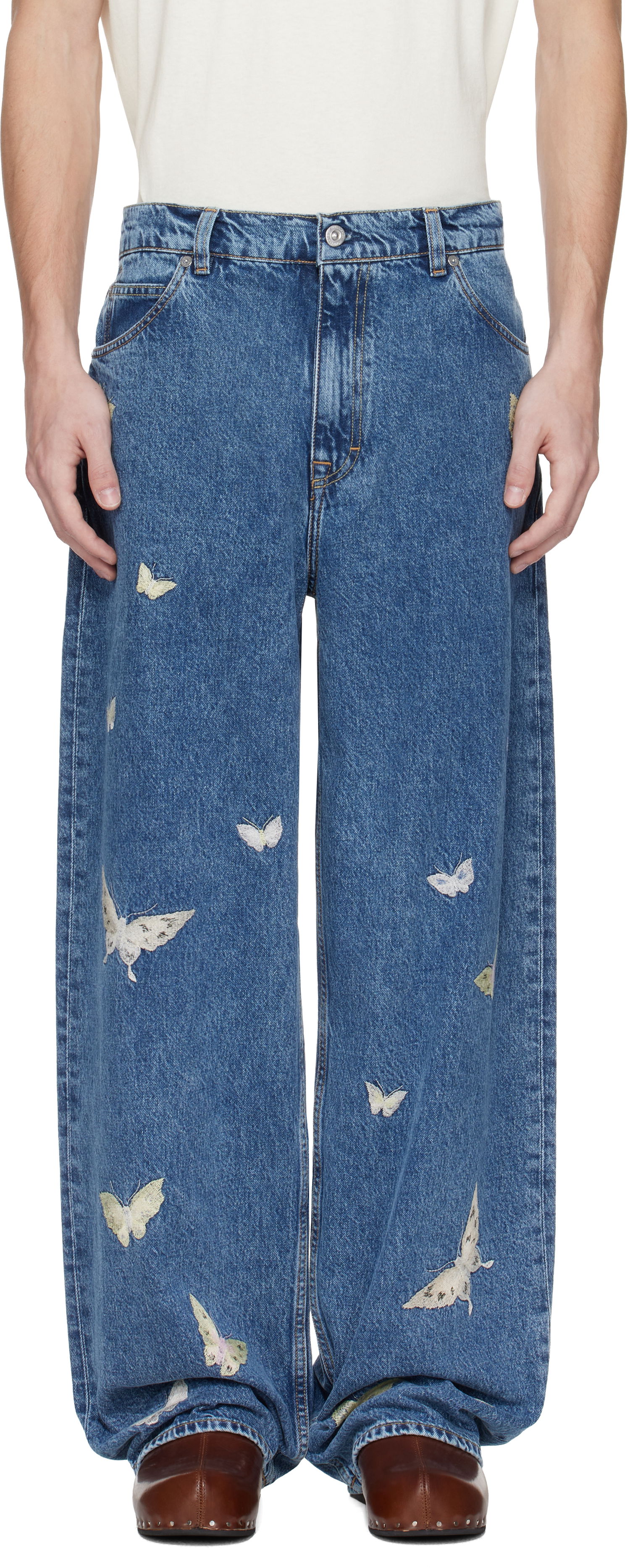 Jeans OUR LEGACY Our Legacy Vast Cut Butterfly Embroidered Jeans Blå | M2255VCI, 0