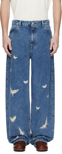 Our Legacy Vast Cut Butterfly Embroidered Jeans