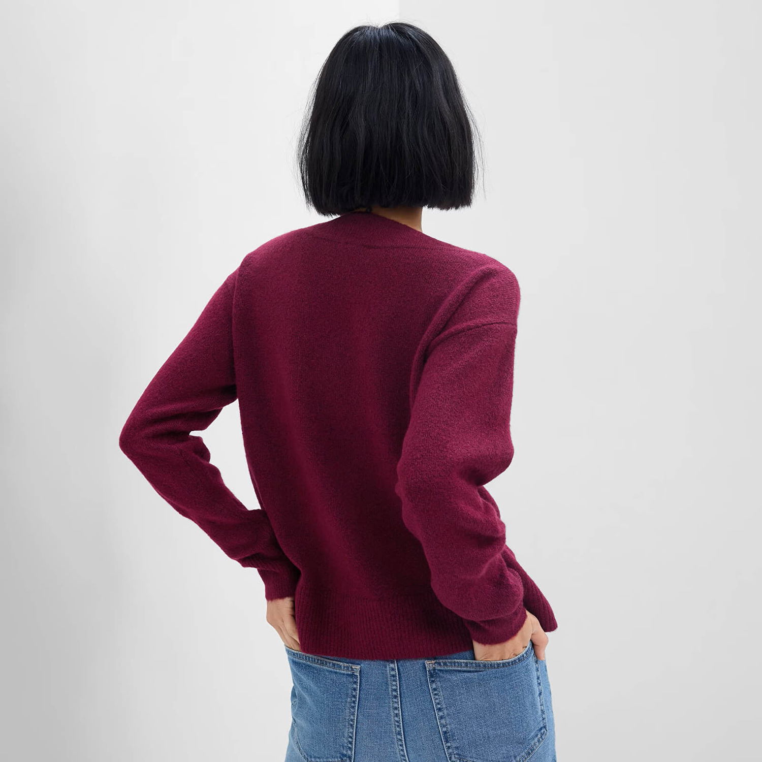 Sweater GAP Sweater V Neck Sweater Acai Berry XXS Bourgogne | 750656-02, 1