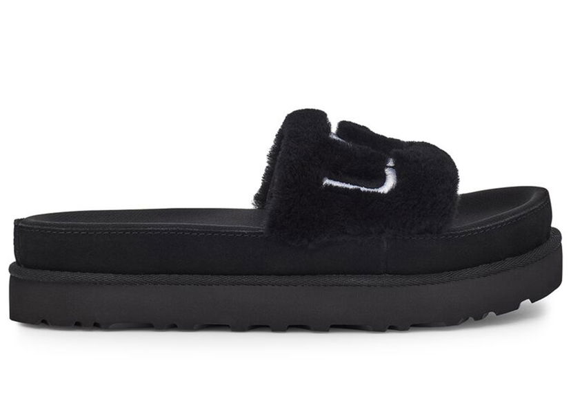 Tøj UGG Laton Fur Slide Black (W) Sort | 1111236-BLK