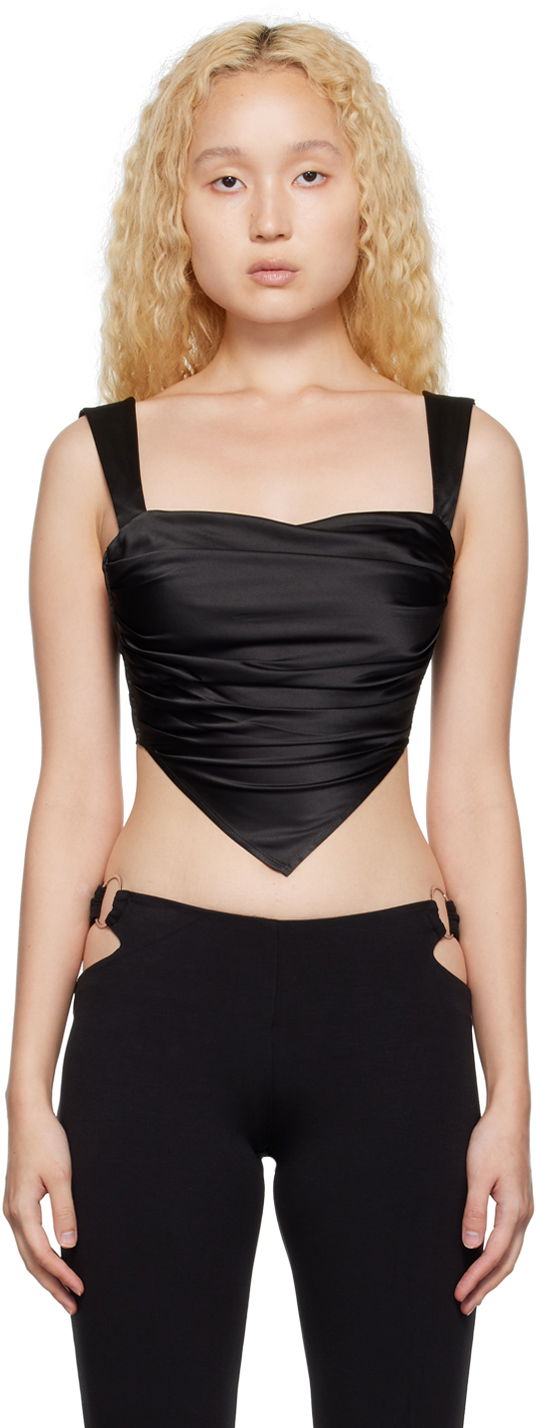 Tanktop Miaou Miaou Tati Draped Tank Top Sort | 7031-CL-BLK