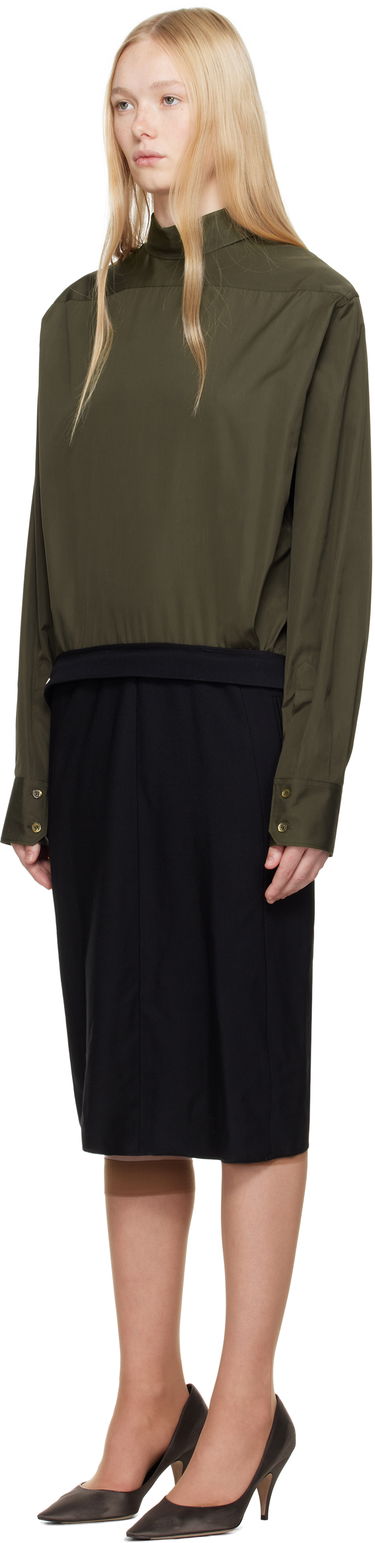 Kjole Maison Margiela Maison Margiela Reversed Shirtdress Midi Dress Grøn | S51DD0026 MTN066, 3