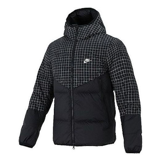 Puffer jakke Nike Hooded Down Jacket Sort | DD6964-010