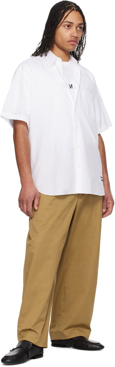 Skjorte Comme des Garçons CDG Homme Broad Short Sleeve Cotton Shirt Hvid | HO-B103-051, 3