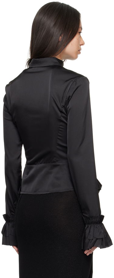 Skjorte Ottolinger Ottolinger Ruffled Satin Blouse Sort | 1110105921, 2
