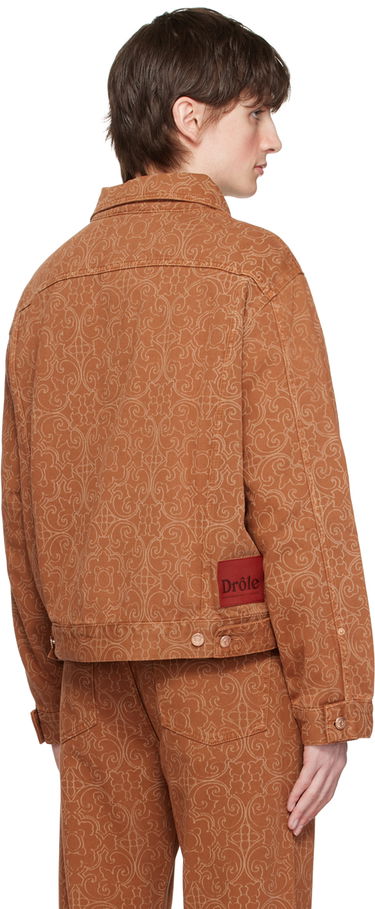 Jakke Drôle de Monsieur Drôle De Monsieur Faïence Print Denim Jacket Brun | B-JT137-CO052-CG, 2
