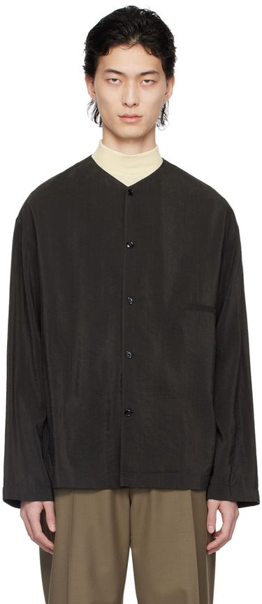 Skjorte LEMAIRE Lemaire Collarless Button-Up Shirt Sort | SH1065 LF208, 0