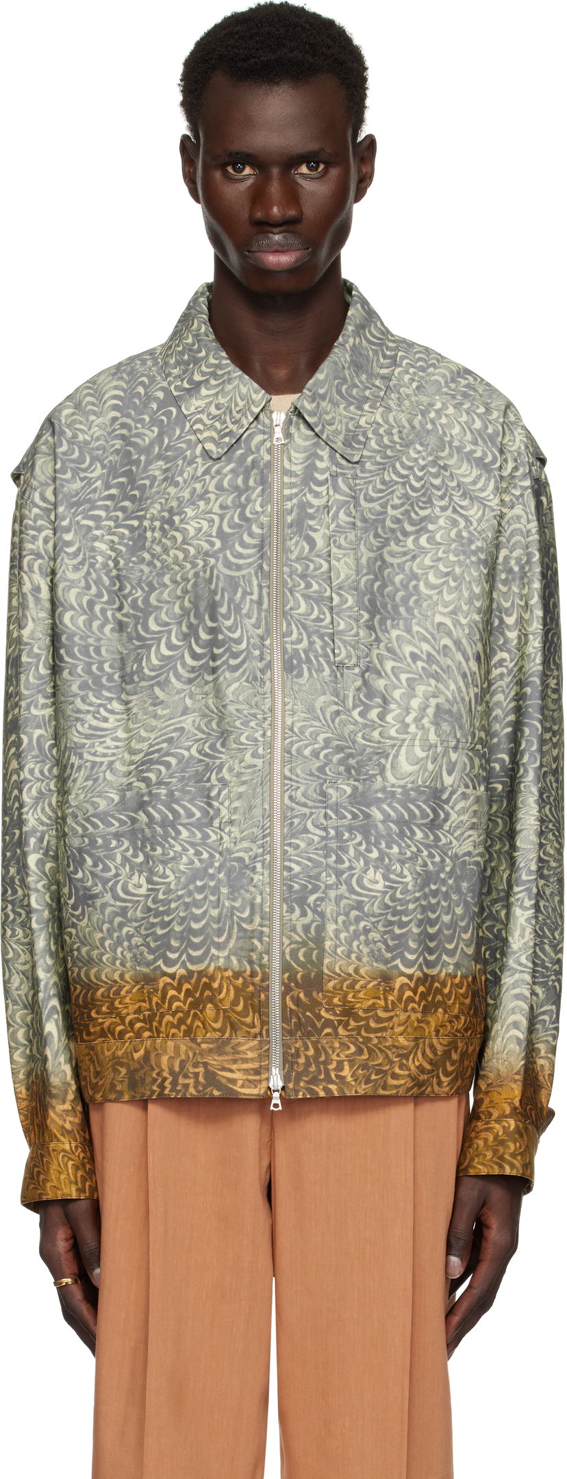 Bomberjakke Dries Van Noten Dries Van Noten Printed Cotton Jacket Flerfarvet | 251-020520-1531
