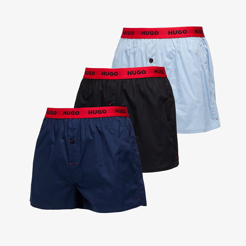 Boksere BOSS HUGO BOSS Woven Boxer Shorts, 3-Pack Sort | 50532565-974