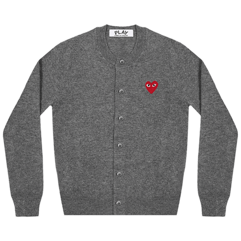 Sweater Comme des Garçons PLAY Heart Cardigan Grå | AZ N007 051 3