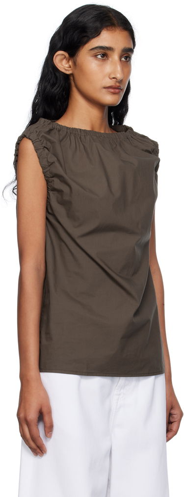 Tanktop Baserange Baserange Mia Gathered Blouse Brun | TSMI-PO-AU25, 1