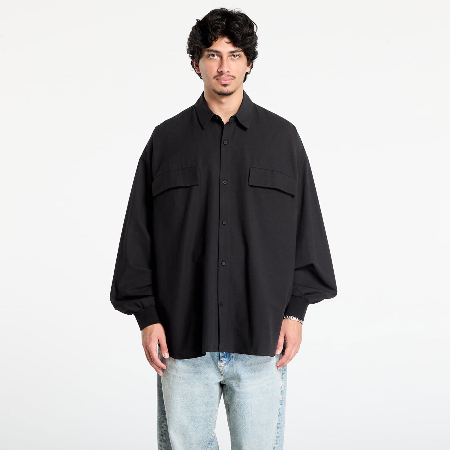 Skjorte Fear of God Fear of God Essentials Oxford Shirt Sort | 186SP254420F-861, 0