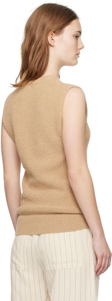 Sweater TOTEME TOTEME V-Neck Tank Top Beige | 242-WRT2210-YA0043, 2