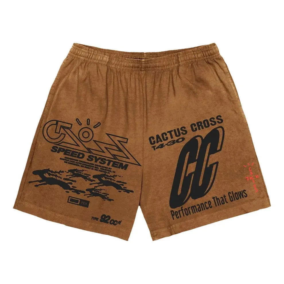 Shorts Cactus Jack by Travis Scott Travis Scott Cactus Jack 92CC Shorts Brun | TC-372, 0